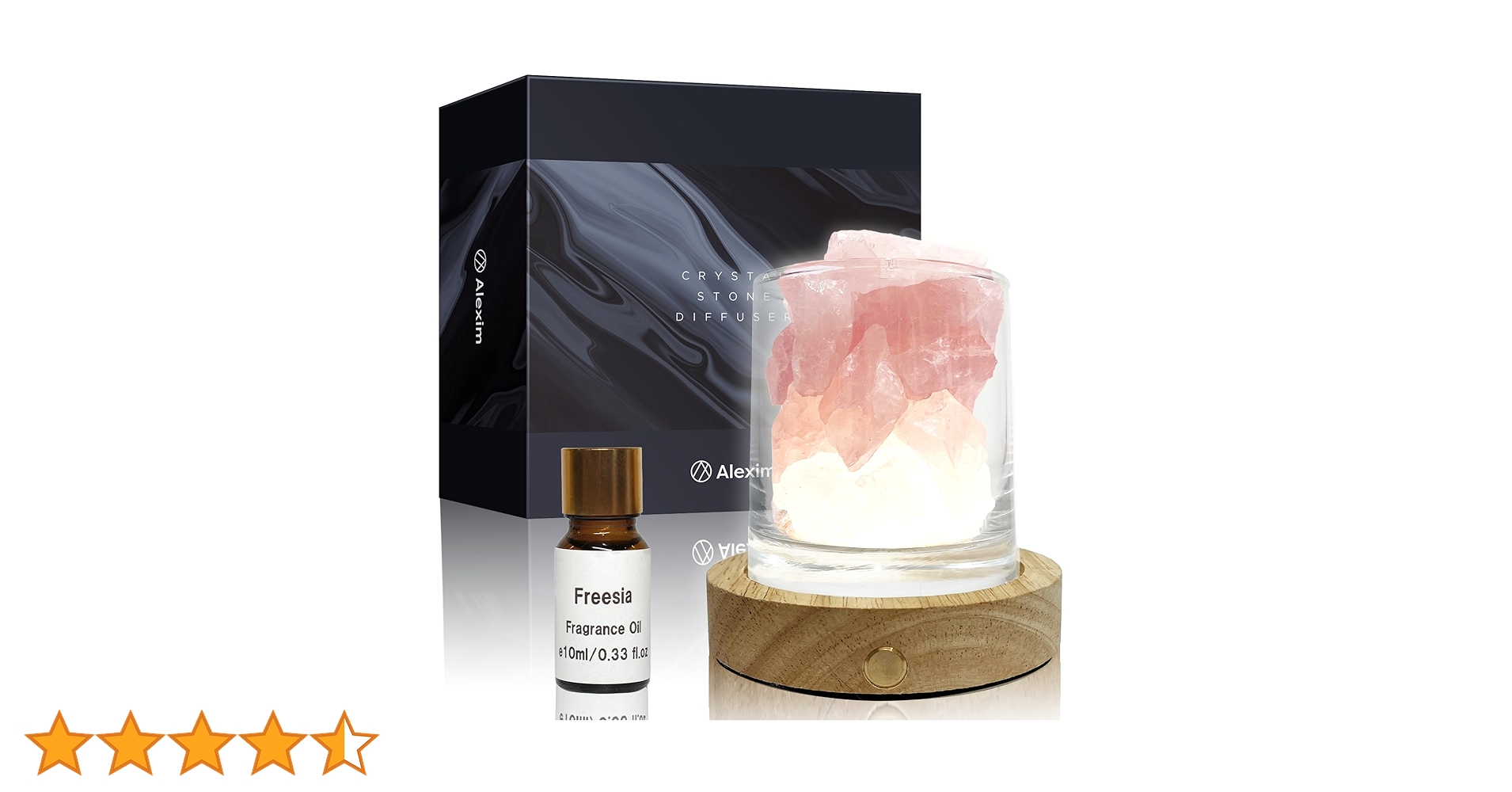 Amazon.co.jp: Alexim アロマストーン ローズクォーツ 充電式LED台座